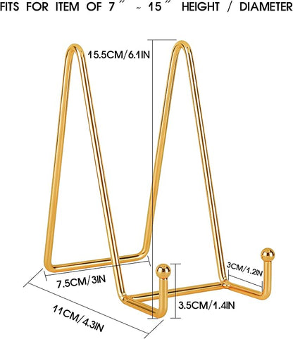 Decolore 6 Inch 5 Pack Gold Metal Display Stands Plate Stand Display Stands - Image 2