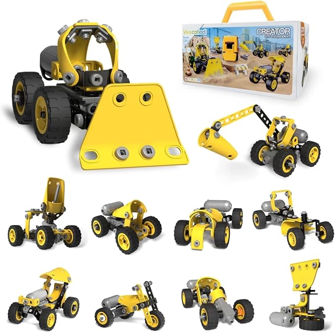 STEM Toys for 5-8 Year Old Boys, 10-in-1 Electric Toy Building Blocks for Kids by Veecafiodi