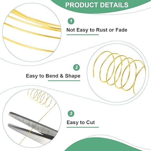 0.5 mm/24 Gauge Copper Wire for Jewelry Making, 20.3FT Copper Beading Craft - Image 2