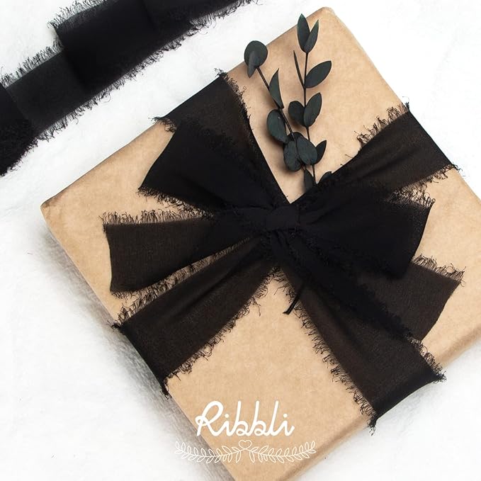 Ribbli Black Chiffon Ribbon - Image 5