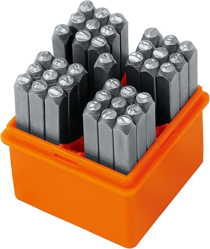 HORUSDY 37-Piece Number and Letter Stamp Set 1/8 Punch Perfect by HORUSDY