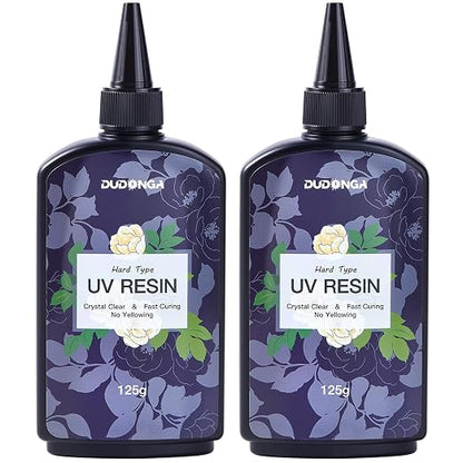 UV Resin 250g, DUDONGA Low Viscosity Crystal Clear Ultraviolet Thin Epoxy Resin by DINKALEN