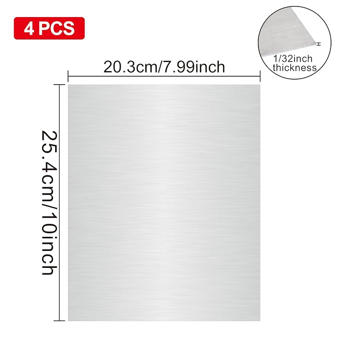 4PCS 8"x10"x1/32 Stainless Steel Metal Plates - Image 2