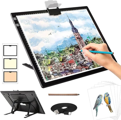 Rechargeable A3 Light Pad for Diamond Painting, Tracing Light Box by Zocelight