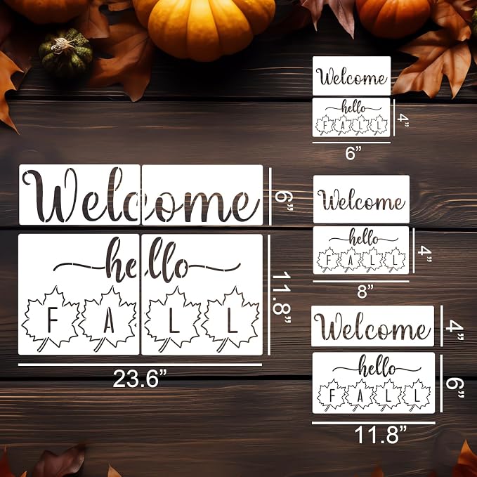Fall Stencils Hello Fall Doormat Stencils - Image 2