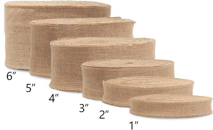 KINJOEK 5 Inch Wide 11 Yards Burlap Ribbon, Natural Jute Fabric Ribbon Crafts - Image 7