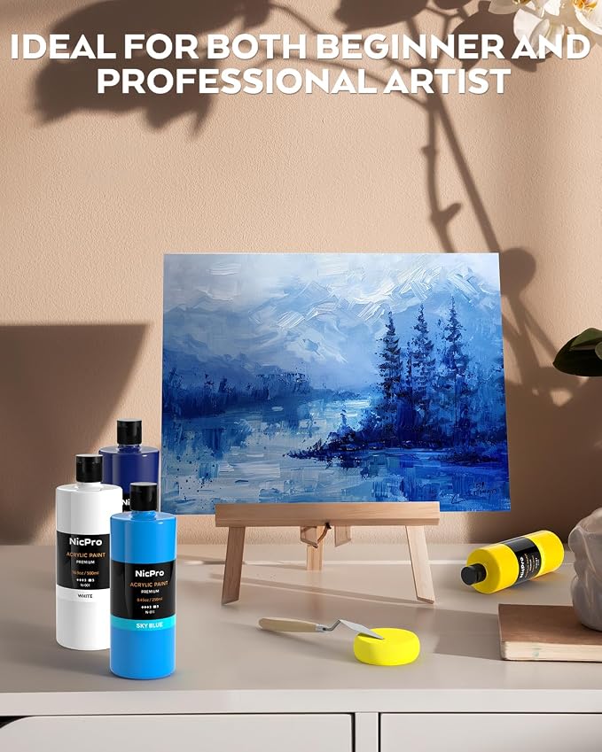 Nicpro 24 Colors Large Bulk Acrylic Paint Set, Rich Pigments Non Toxic - Image 7