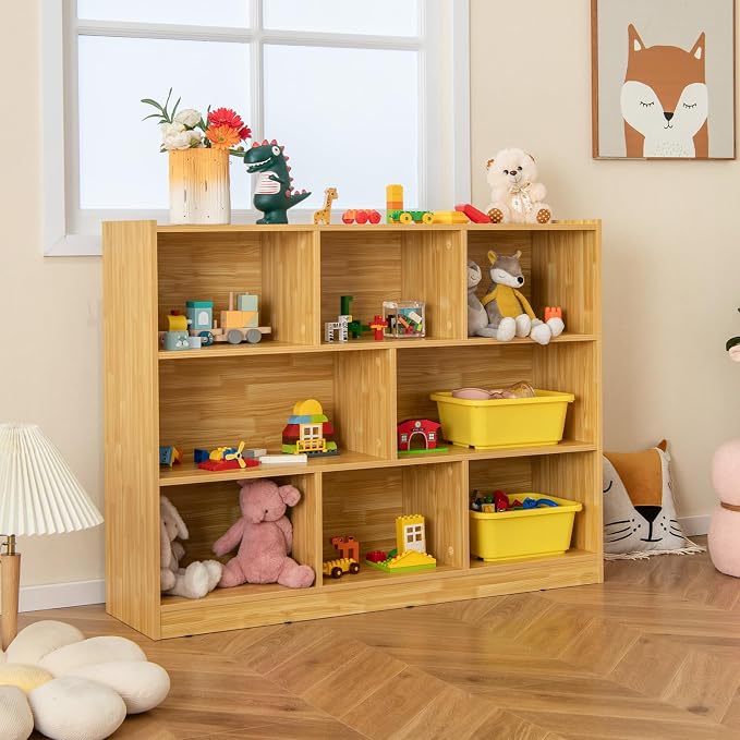 Toy Storage Organizer, 3-Tier Kids Bookshelf, 8 Cube Kids' Bookcases, Cabinets - Image 4