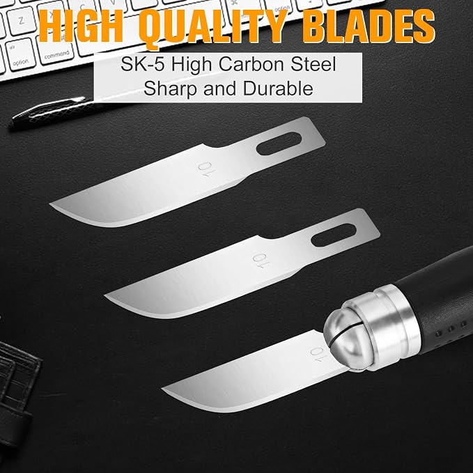 100 Pack Hobby Blades Set #10 Craft Knife Blades Refill Hobby Knife Replacement - Image 3