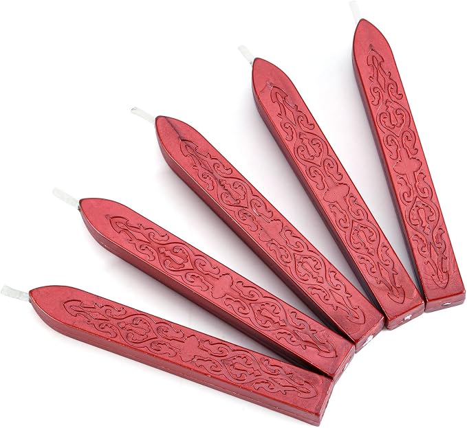 Yoption 5Pcs Sealing Wax Sticks, Vintage Totem Fire Manuscript Flashing Wine - Image 2
