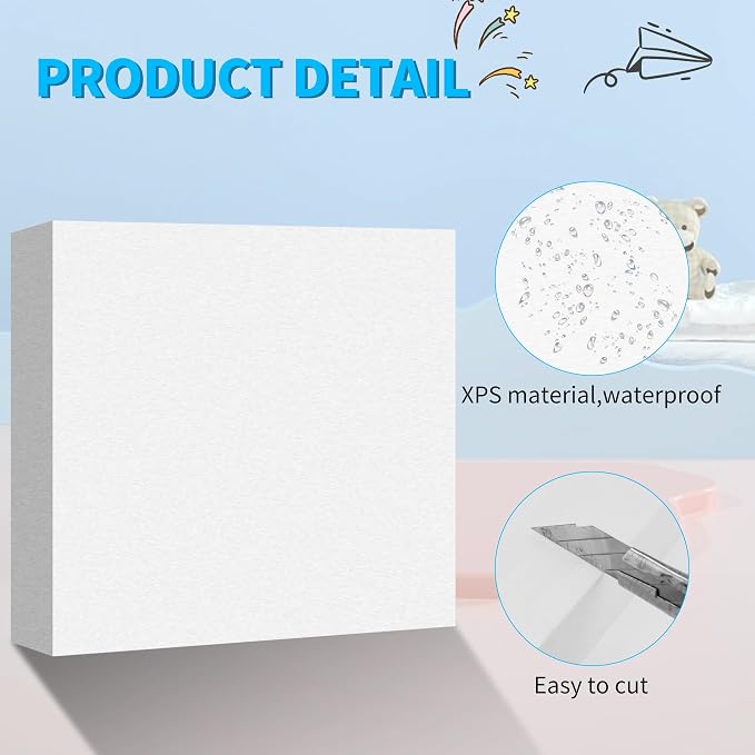 LuckyFoam White 4 Pack 12x12x2 inch Foam Sheets 2 Inch Thick Polystyrene - Image 4
