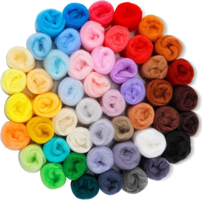 IMZAY 50 Colors 5.4 Oz Needle Felting Wool, 3g/Pack Wool Roving Yarn by Imzay