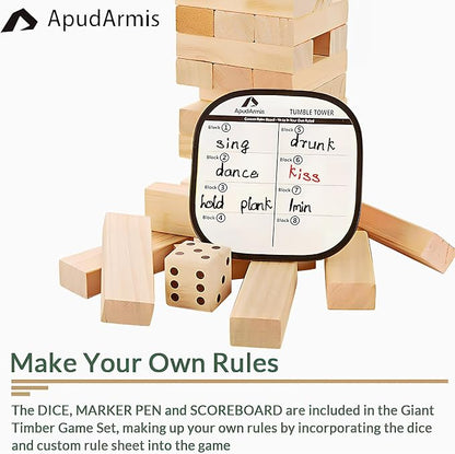 ApudArmis Giant Tumble Tower Stack to Over 5.2Ft, Classic Block Giant Outdoor - Image 4