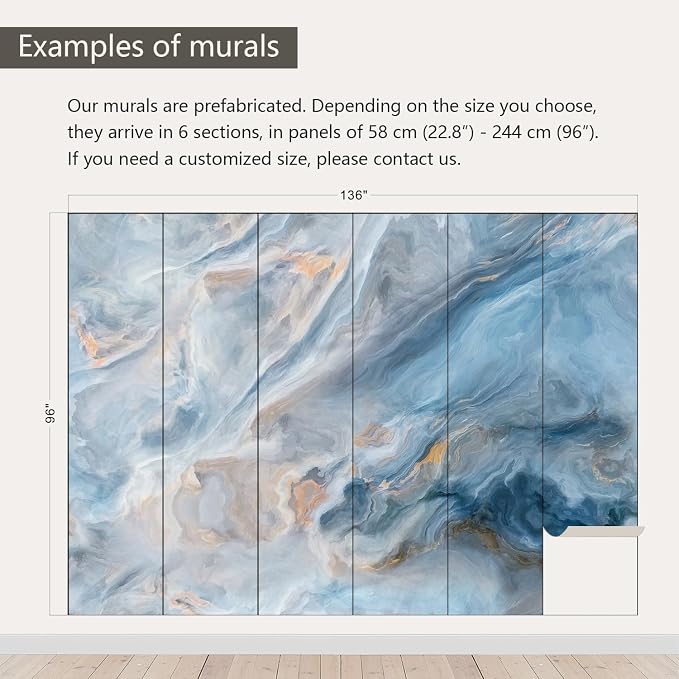 AFZEVEB-Abstract Blue Marble Wallpaper Wall murals - Image 3