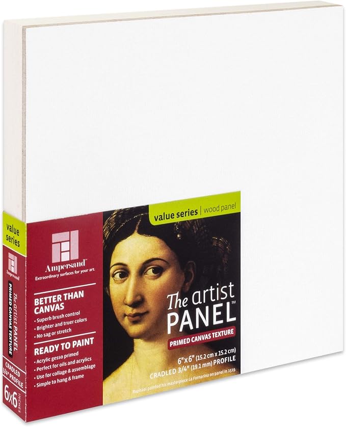 Ampersand Art Supply Wood Gesso Art Painting Panel: Canvas Texture, 3/4 Inch by AmpersandArtSupply