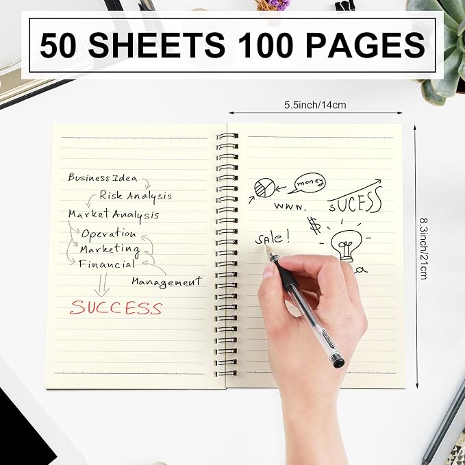 Yahenda 36 Pcs Spiral Notebook Bulk A5 Journal Lined 8.3'' x 5.5'' Writing - Image 4