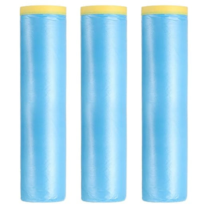 uxcell Pre-Taped Masking Film, 7.9ft x 82ft Plastic Paint Drop Cloth by uxcell