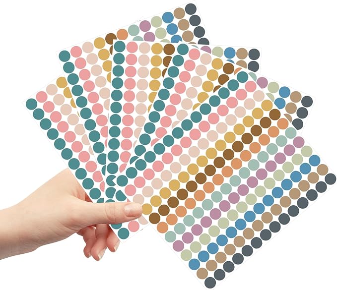 REGELETO Boho 4200 PCS 0.75 Inch 12 Colors Round Colored Dot Stickers - Image 6