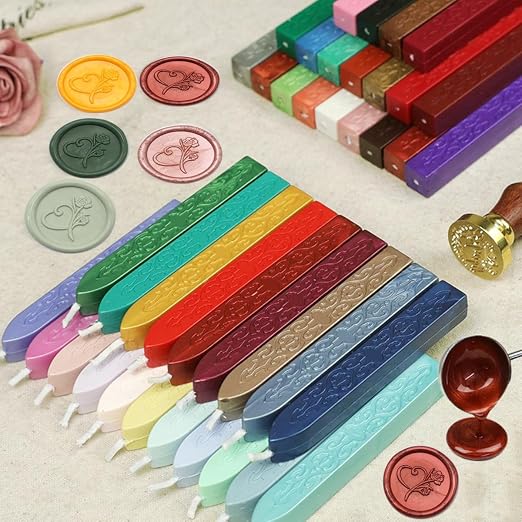 12Pcs Wax Sealing Sticks with Wicks, Mixed Wicks Waxsealsticks Wedding - Image 3