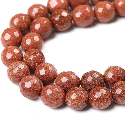36pcs 10mm Natural Gold Sandstone Beads Faceted Stone Energy Healing Beads - Image 4