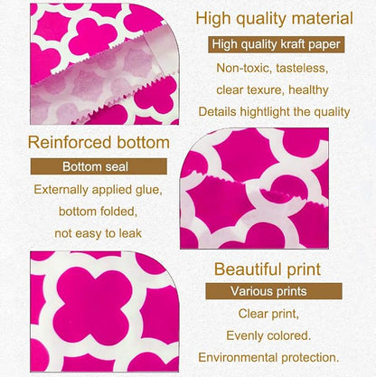 KEYYOOMY 200 Pcs Hot Pink Candy Buffet Bags - Image 3