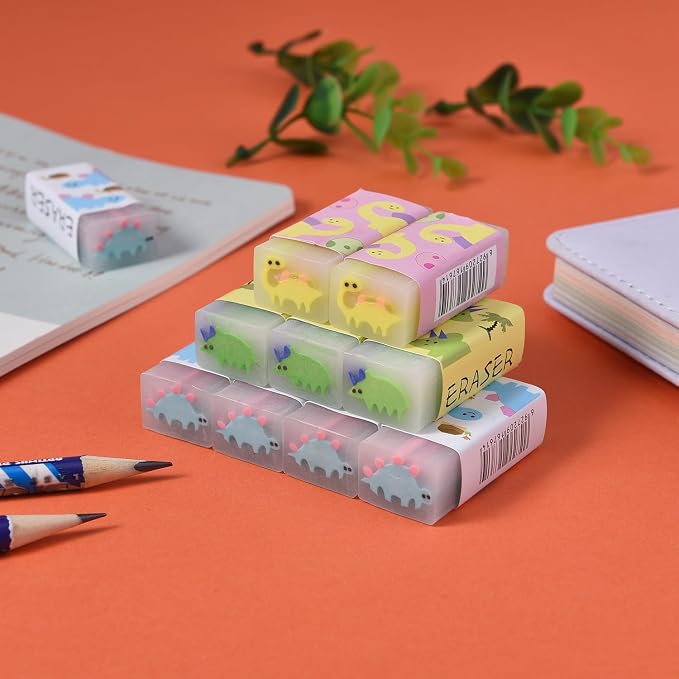 18 Pack Colorful Dinosaur Jelly Erasers - Image 3