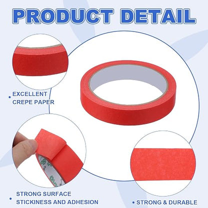 MECCANIXITY Masking Tape 0.7 Inch x 21 Yard Painter's Tape Red Paint Tapes - Image 3