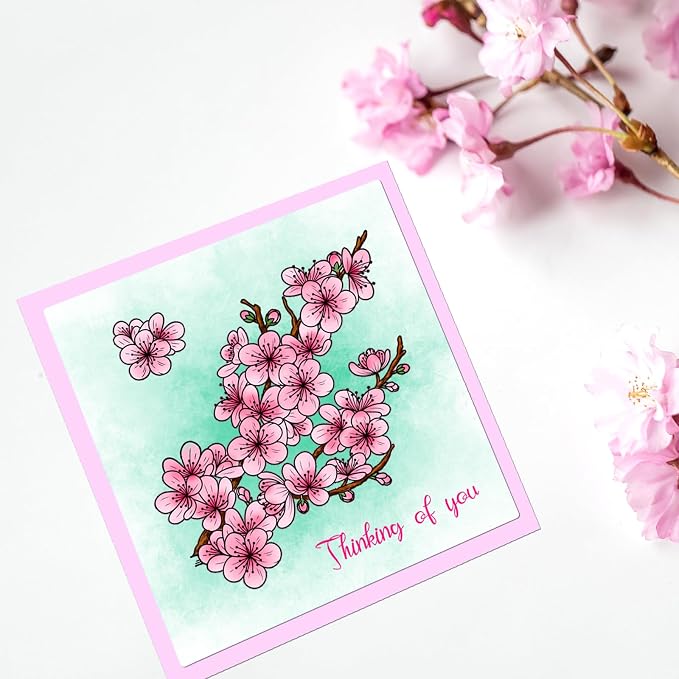 ORIGACH Realistic Winter Plum Blossom Stamps and Dies and Layering Coloring - Image 5