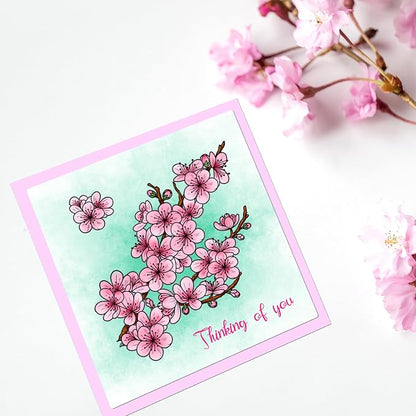 ORIGACH Realistic Winter Plum Blossom Stamps and Dies and Layering Coloring - Image 5