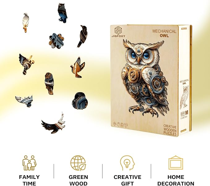 Jigfoxy Wooden Puzzles for Adults, Mechanical Owl Wood Puzzles Adult, Unique - Image 5