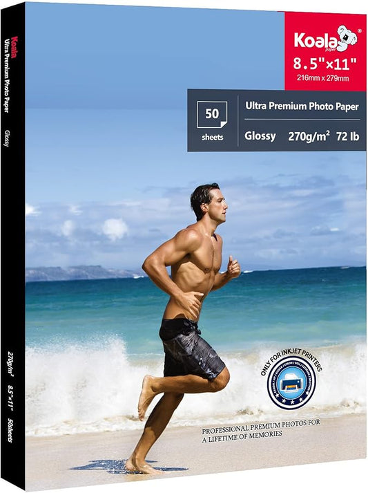 Koala Ultra Premium Photo Paper 8.5x11 In Glossy Photo Printer Paper by KOALAPAPER