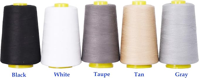 Mandala Crafts 5 Pack of Serger Threads Cones Spools - Image 2