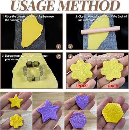Embossing Folders Clay Stamps for Polymer Clay Earrings Making Embossing Tool - Image 5