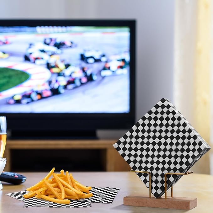 Aodaer 48 Pieces Race Car Paper Napkins Disposable Checkered Flag Napkin Racing - Image 5