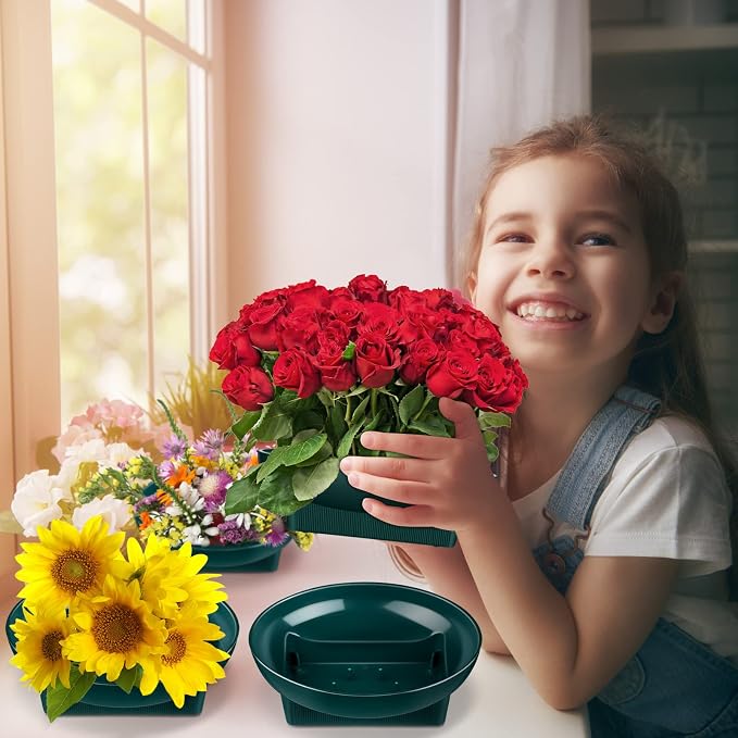 Karenhi 12 Pcs Floral Supplies Green Bowls - Image 5