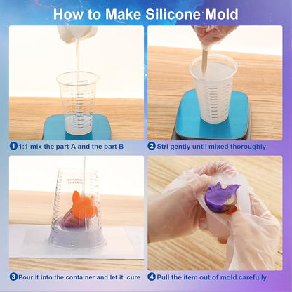 CHANGTIKEJI Silicone Mold Making Kit, 84oz 10A Elastic Liquid Silica Gel - Image 7