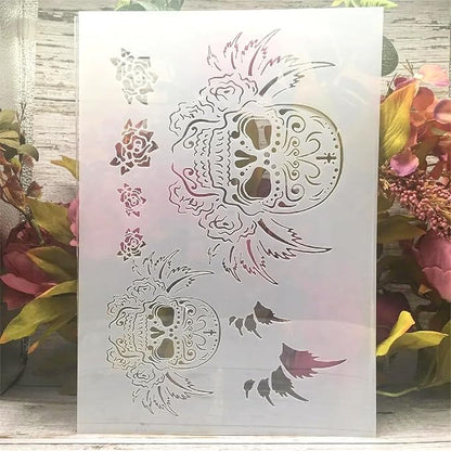 TIAMECH A4 Reusable Flying Skull Wings Stencil - Image 6