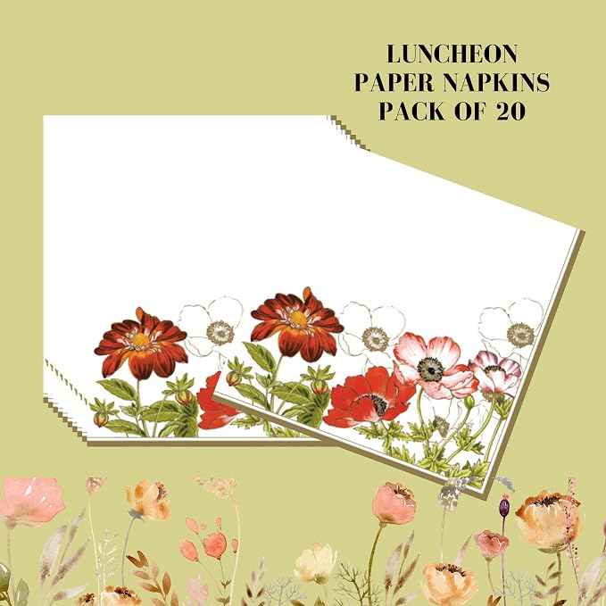 20-ct 13x13 Flowers Paper Luncheon Decoupage Napkins, 3-Ply Servilletas Printed - Image 4