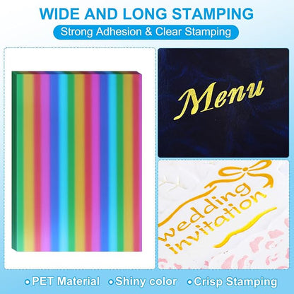PATIKIL 11.7x8.3" Hot Stamping Foil Paper Sheet, 20 Sheets A4 Heat Transfer Hot - Image 3