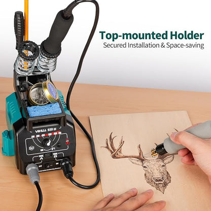 YIHUA 939 III Dual Pen Pyrography Station 2-in-1 Wood-Burning Tool - Image 3