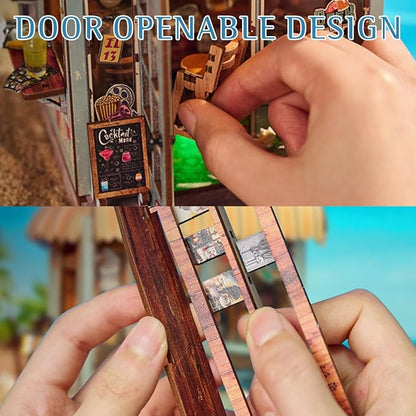 DIY Book Nook Kit, Miniature Dollhouse Bookshelf Insert - Image 5
