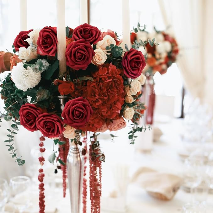 Artificial Flowers Foam Fake Roses 25pcs Red Roses - Image 5