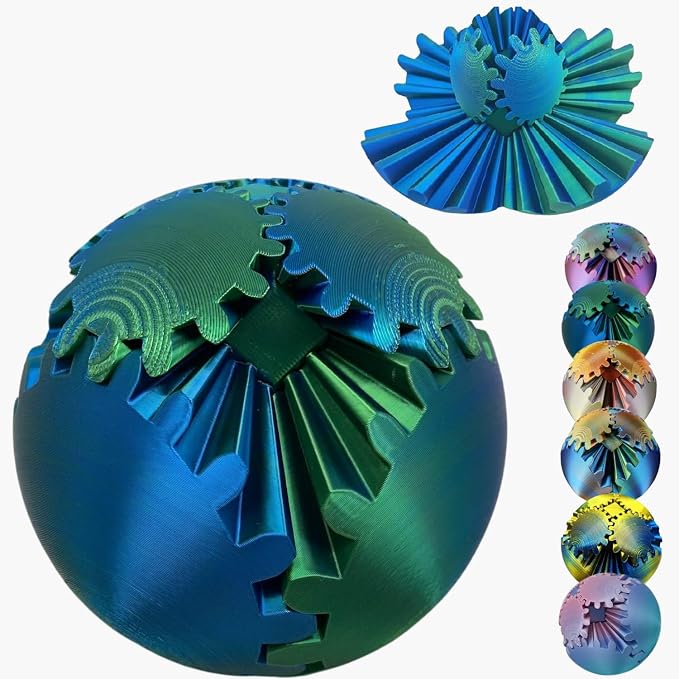 Gear Ball, 4.2in 3D Printed Gear Ball Spin Ball Cube Fidget Toys, Gear Sphere by UlthoolBetterGiftChoiceforChristmas