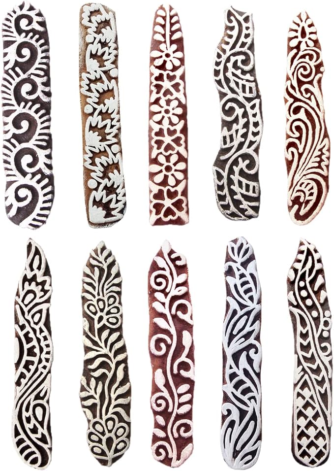 Clay Printing Stamps Urban Border Design Wood Blocks Htag2157 - Image 2