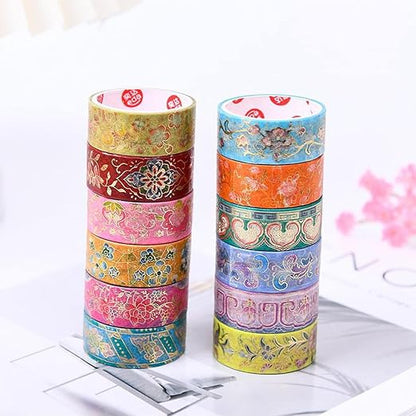 12 Rolls Vintage Washi Tape Set, Bullet Journal, DIY Crafts, Gift Wrapping - Image 7