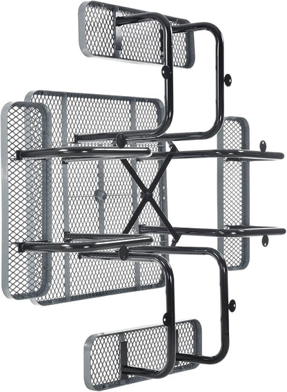 Global Industrial 46" Square Picnic Table, Expanded Metal, Attached Benches - Image 9