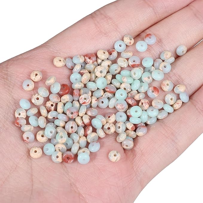 Natural Shoushan Disk Stone Beads 4x2mm 160pcs Rondelle Loose Semi Gemstone - Image 3