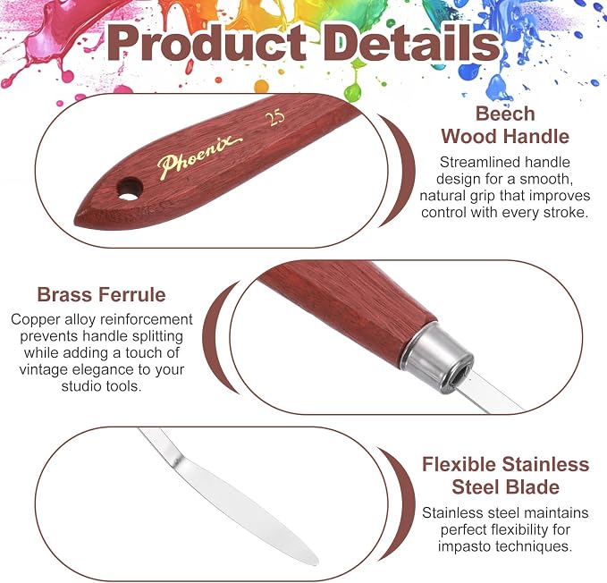 MECCANIXITY Pack of 1 Palette Knife No.25, 8.1" Long Palette Knives - Image 3