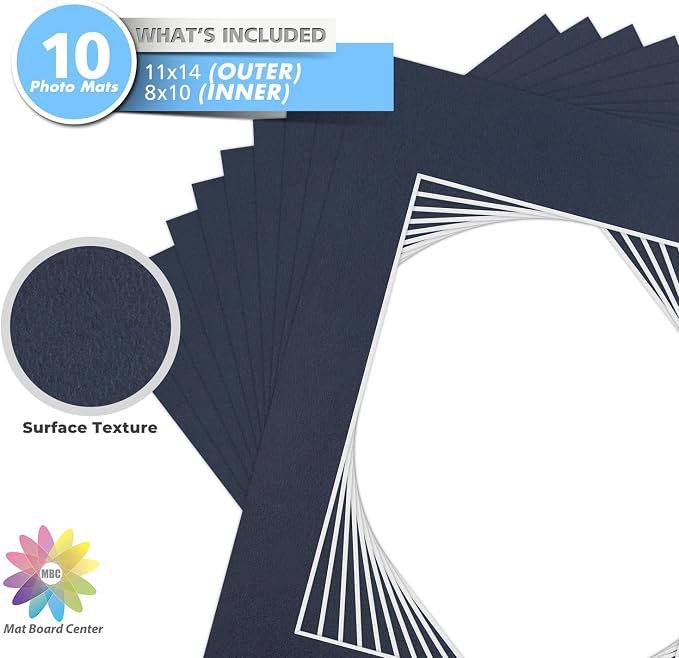 Mat Board Center, 11x14 for 8x10 Dignity Blue Color Mats - Image 4