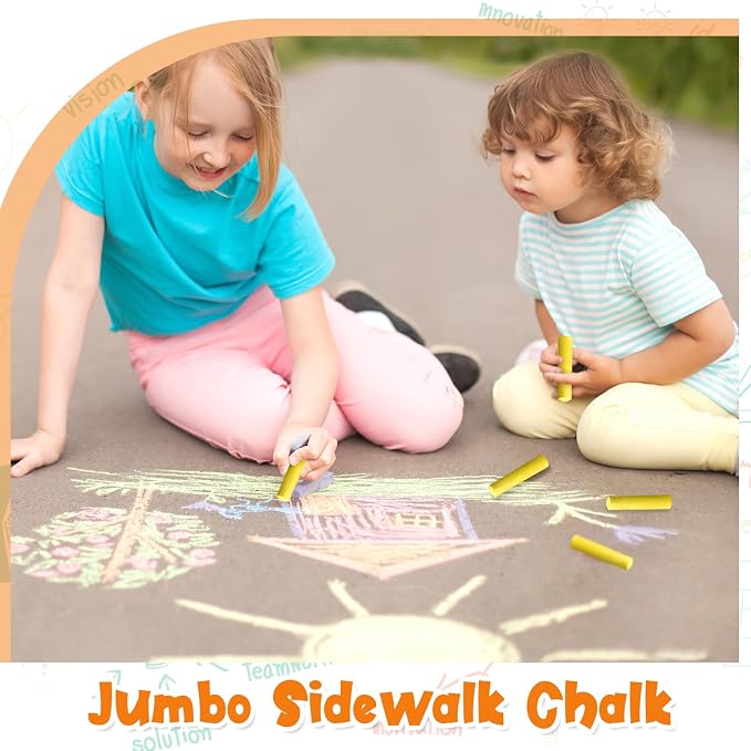 40 Pcs Sidewalk Chalks for Kids Non Toxic Jumbo Chalk for Party Gift Outdoor - Image 6